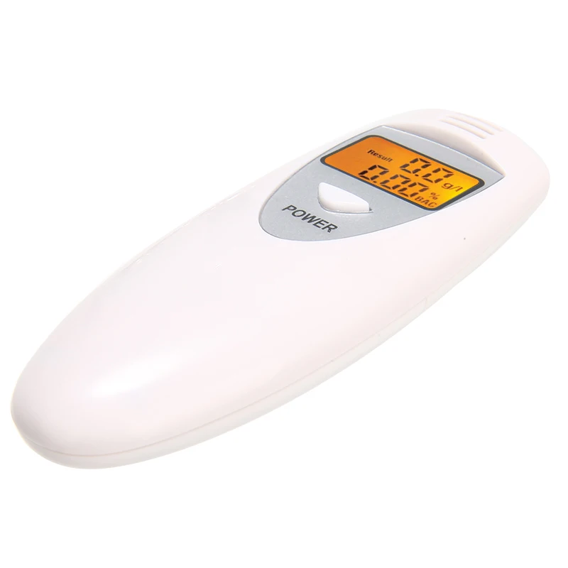 MAYITY 1PC White LCD Display Digital Breath Alcohol Tester Inhaler Alcohol Meters Breathalyser Detector Test Analyzer Portable
