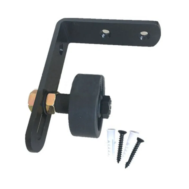 

ABSF Adjustable Wall Mount Guide with 8 Different Setups for Barn Door Hardware - Black Powder Coated - Flush Bottom - Perfect F