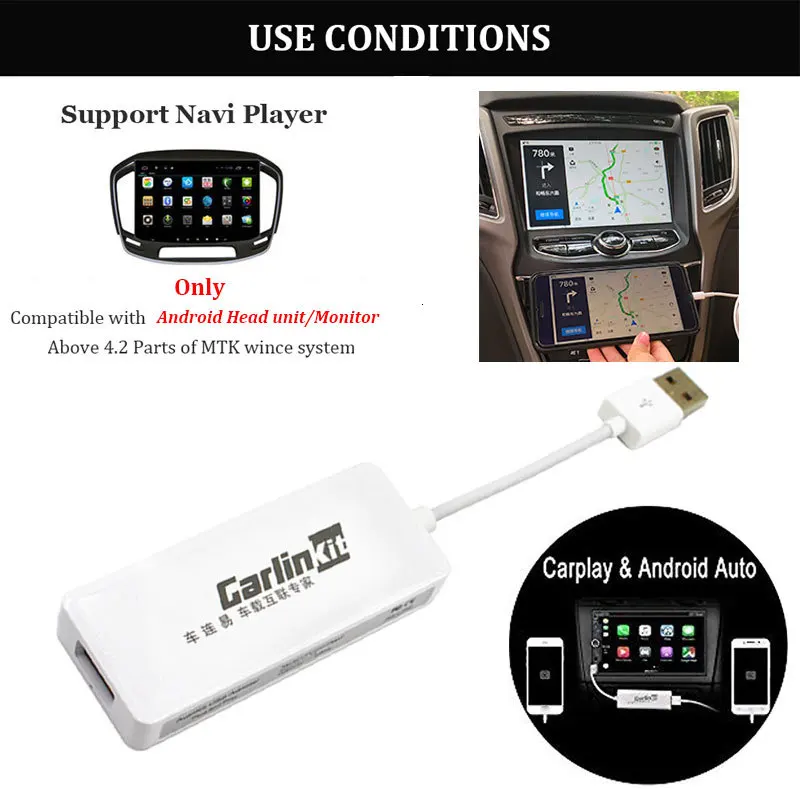 Автомобильный переходник Carlinkit универсальный USB для Apple Android CarPlay|ТВ-приемник