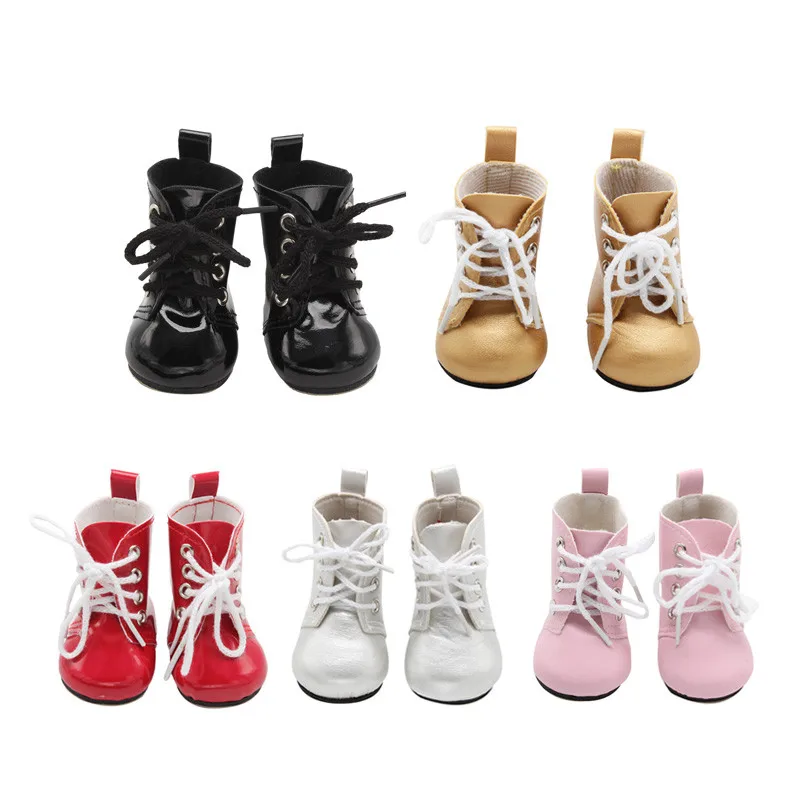 Кукольные сапоги, обувь для девочек высотой 43 см, кукольная обувь белого, черного, красного, розового, золотистого цвета для девочек 18 дюймов, американские кукольные аксессуары