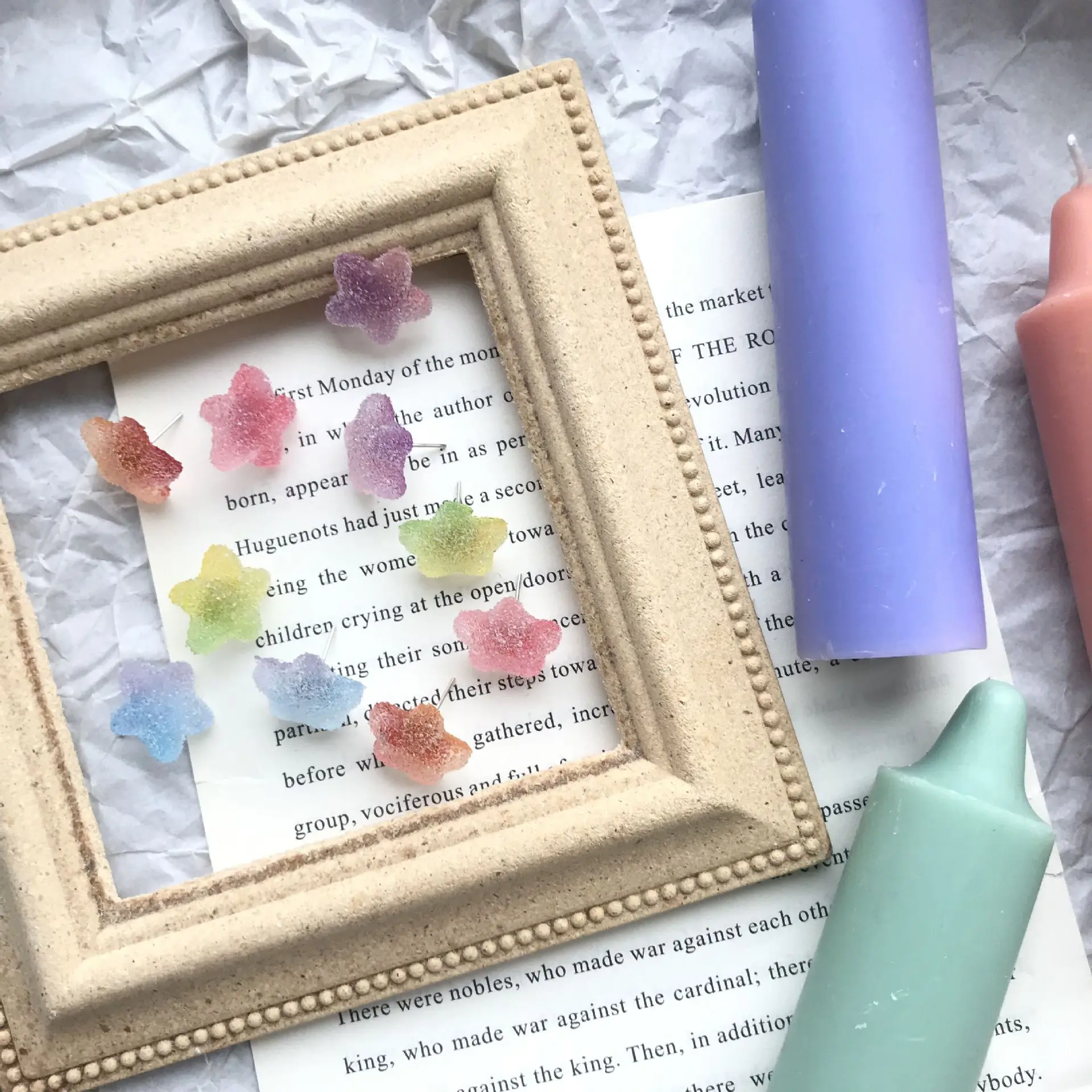 Koren, ручная работа, милая звезда, сладкие конфеты, желе, серьги-гвоздики, забавные, цветные, полимерные серьги в виде сахара для женщин, девушек, уникальные ювелирные изделия, подарок