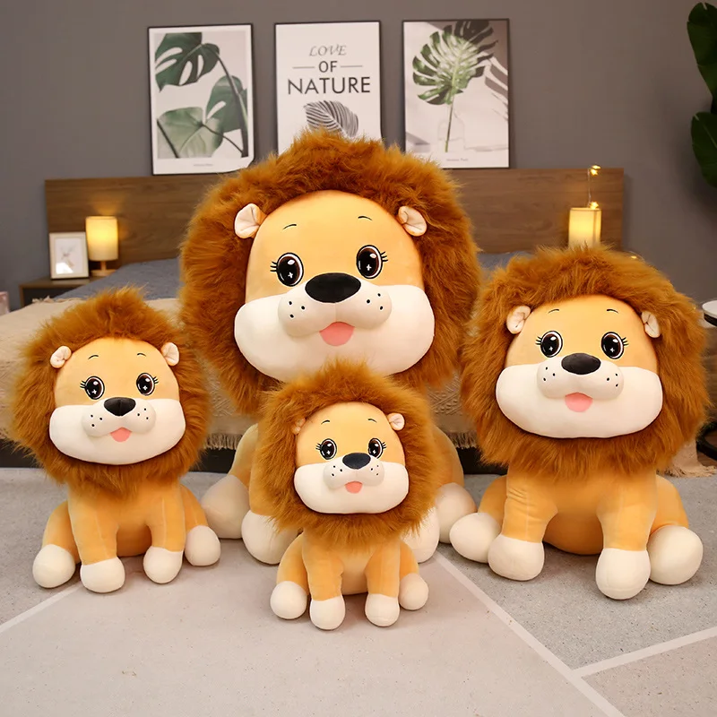 Милые мягкие милые плюшевые игрушки в виде льва набивные животные для девочек