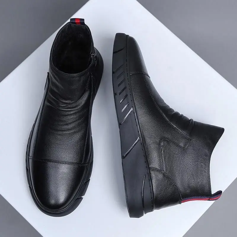 Casual Leather Boots Leather Men Shoes Fashion Male Shoes Winter Ankle Boots Male Winter Men 996