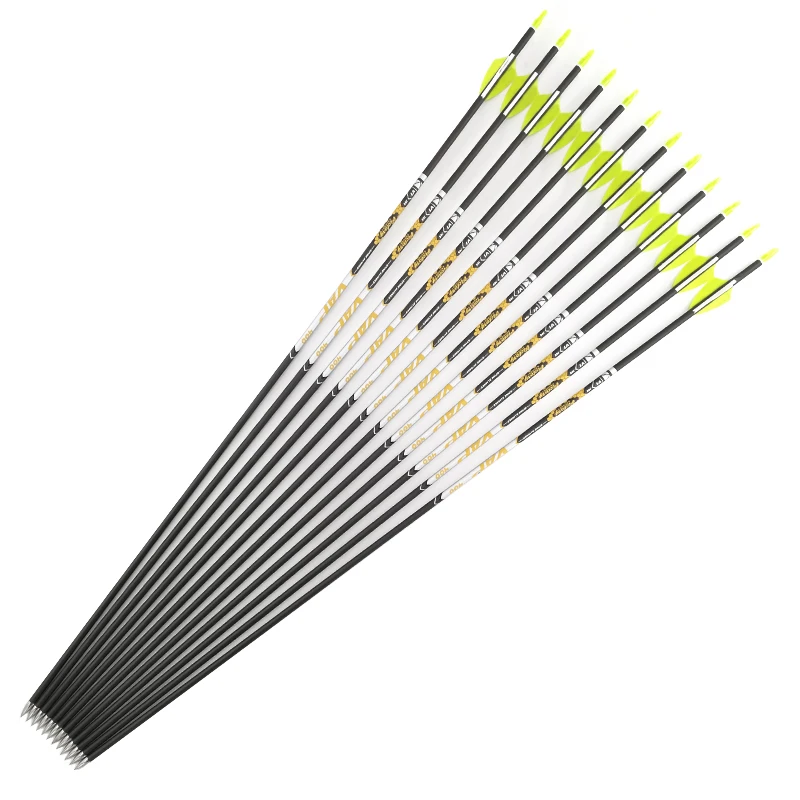 Flèches Carbone Pour Arc - Spine 400 à 1000 - ID 4,2/6,2mm - 30 Ou 32 Pouces