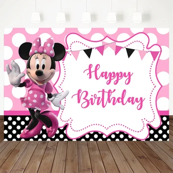 

Mickey Mouse Photography Background Happy Birthday Chidlren Party Backdrops For Photo Studio Decoration Banner Supplies