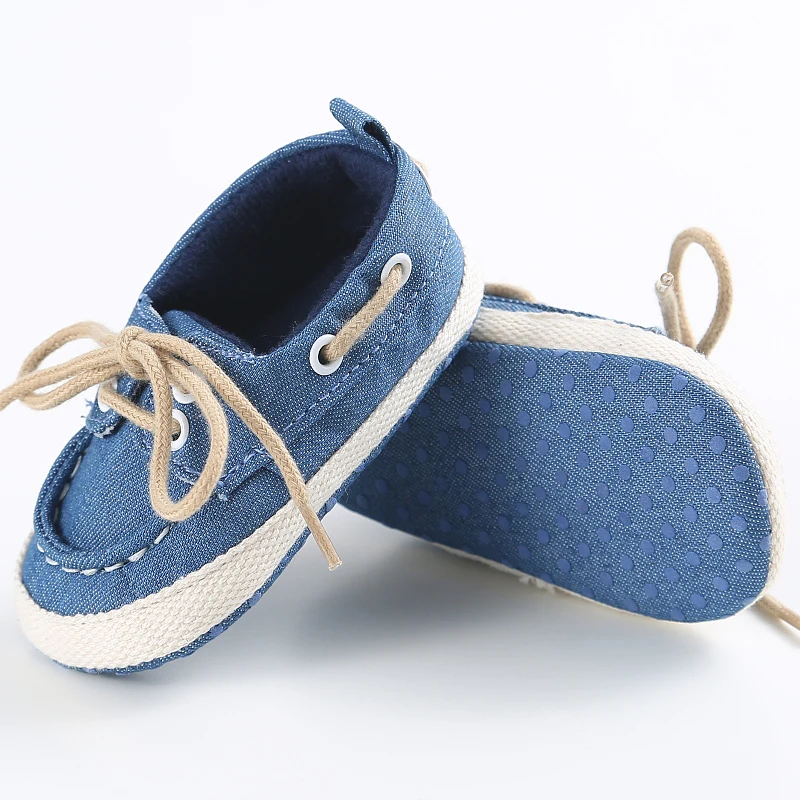 Baby First Walkers Toddler Baby Newborn Girl Boy Denim Soft Sole Toddler Infant Prewalker Sneaker Bandage Shoses 0-18M 5