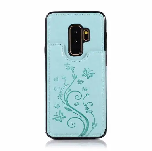 Чехол-кошелек для samsung galaxy note 9, 8, s10, s9, s8 plus, s10e, s7 edge, чехол, открытка с изображениями цветов, кожаный держатель, чехол для телефона, fundas - Цвет: wallet phone case