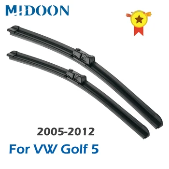 

MIDOON Wiper RHD LHD Front Wiper Blades For VW Golf 5 6 2005 - 2012 Windshield Windscreen Front Window 24"+19" ( Push Button )