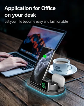 

3 In 1 Foldable Wireless Charger Station For Apple Watch iPhone11 X XS XR 8 Airpods Pro 15W Qi Fast Charging Dock Stand Charging