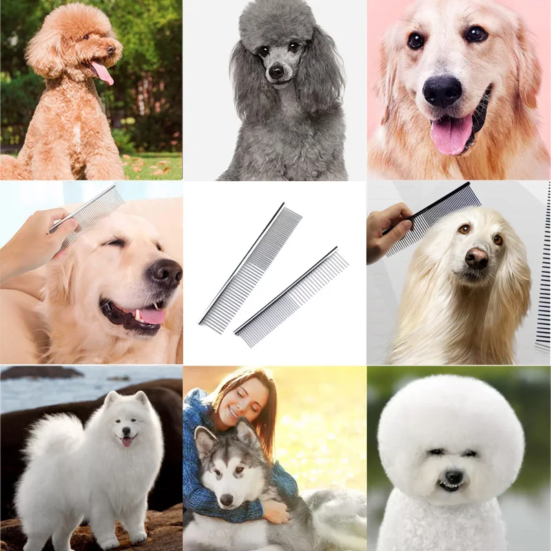 Pet Dematting Comb Stainless Steel Pet Grooming Comb for Dogs and Cats