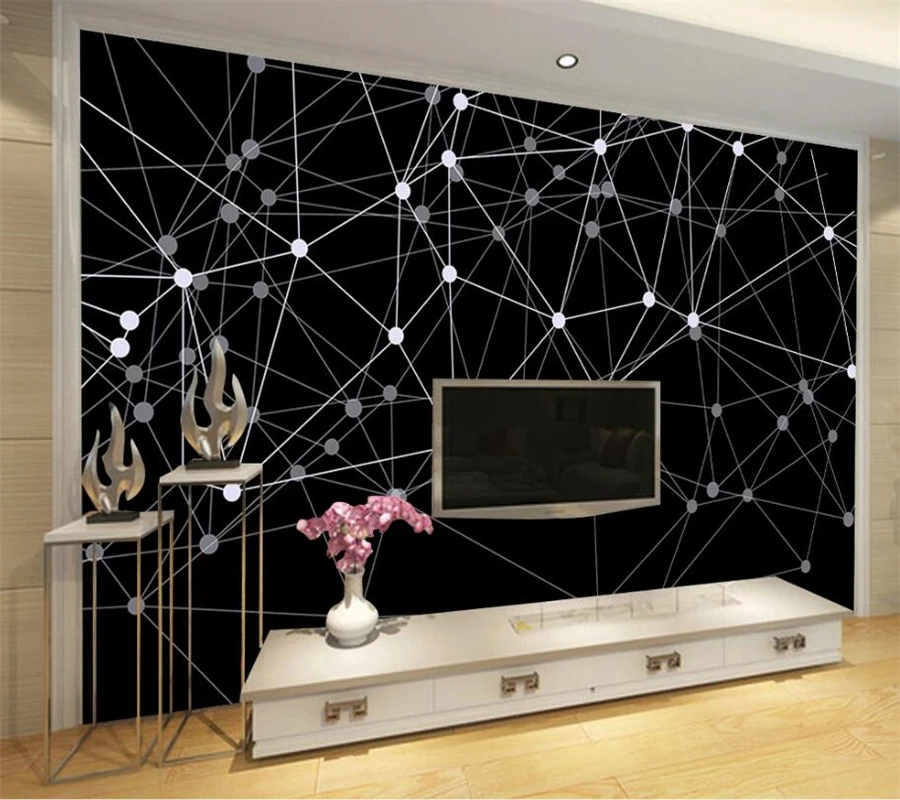 Beibehang-Custom-large-murals-fashion-home-improvement-black-lines-beautiful-geometric-background-wall-wallpaper-papel-de