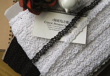 

15 yards 1cm 0.39" wide black/ivory braid fabric embroidery clothes dress lace trim tapes ribbon T19X116Q200316B