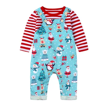 

Baby Boys girls Christmas Clothing Set Long Sleeve Shirt+Suspender Pants 2Pcs/Set Outfits Suit for Toddler Boys 12-24M
