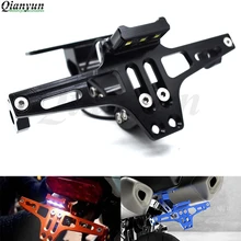Универсальный CNC алюминиевый мотоцикл регулируемый угол номерной знак кронштейн для Kawasaki Ninja 300R 300 EX300 250 250R EX250 400R