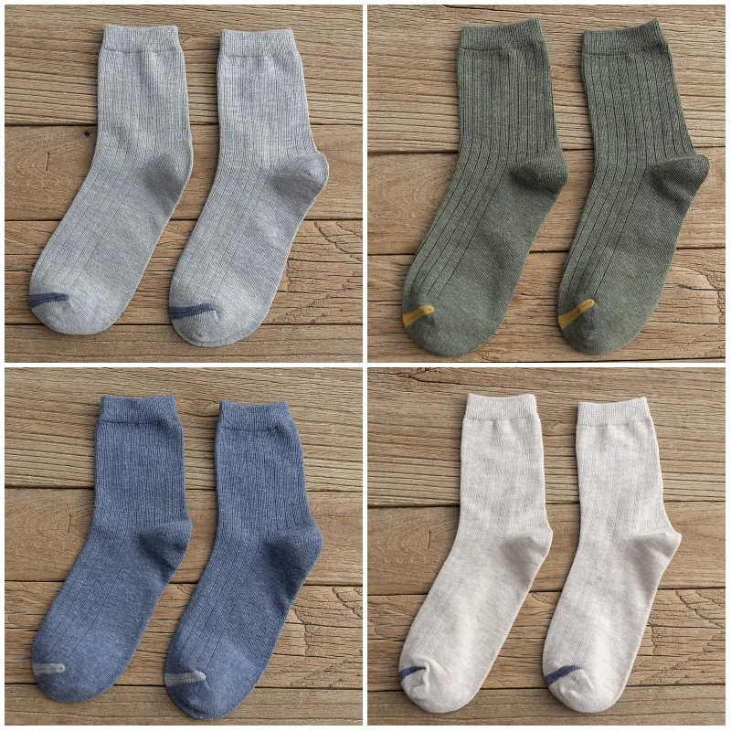 B each color 1 pair 4 пара/лот осенне-зимние Хлопковые женские рождественские носки Модные дышащие носки для пар удобные повседневные носки для девочек 1012 - Цвет: B each color 1 pair
