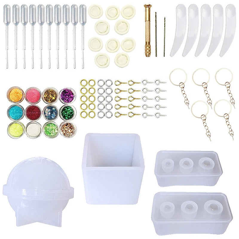 

DIY Jewelry Casting Molds Tools KIT Egg Ball Round Square Silicone Jewelry Molds
