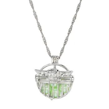 

Harong Cute Star Necklace Baby Yoda Mandalorian Pearl Cage Pendant Stainless Steel Necklace Punk Jewelry Children DIY Gifts
