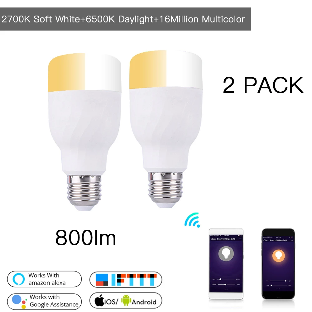 Умный светодиодный лампы 2700 K-6500 K граффити приложение Smart Life мобильный Appwifi Управление Поддержка Alexa Google Home Управление