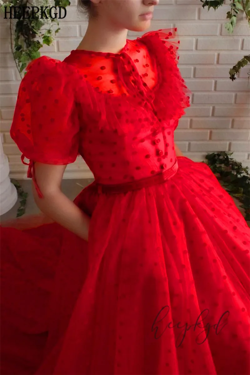 Robe De Soiree, новинка, Красное Длинное винтажное вечернее платье, половина рукава, разрез спереди, ТРАПЕЦИЕВИДНОЕ, для официальных случаев, женские платья, на заказ