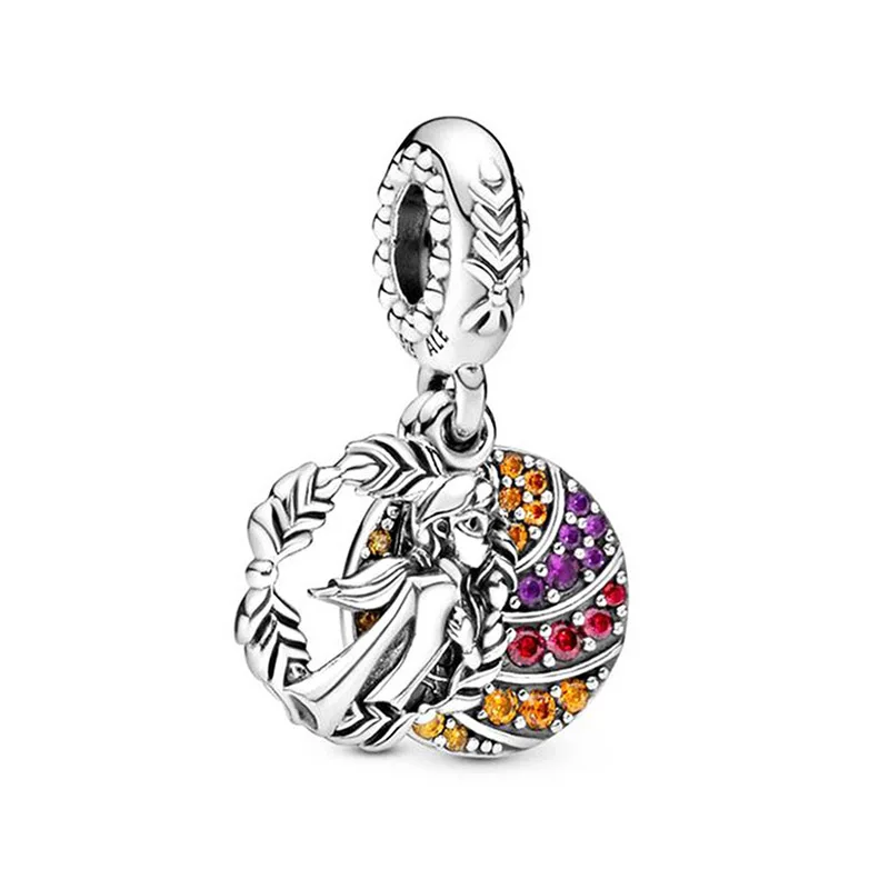 Boosbiy, 2 шт., Элегантные Подвески принцессы Анны для женщин, подходят для Pandora, серебряные браслеты на цепочке, сделай сам, Мультяшные ювелирные изделия, подарок для изготовления