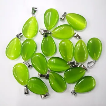 

fashion Water drop Cat's eye stone charms pendants for jewelry making 50pcs Good quality Earring Necklace accessories Wholesale