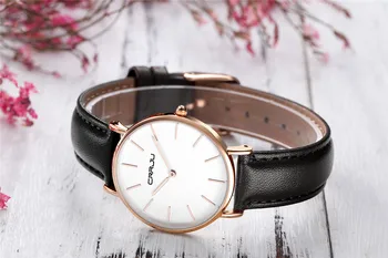 

Women watch CRRJU 2134 Ladies Casual Quartz Watches Elegant Classical Leather Waterproof Dress WristWatch for Relogio Feminino