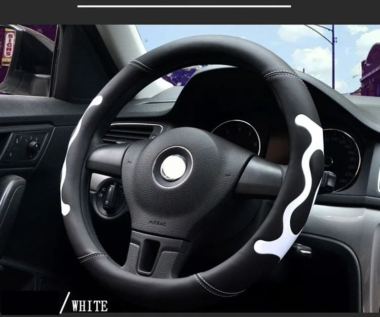 Автомобильный чехол для руля, контрастный цвет, Модный узор, автомобильный Стайлинг, 38 см, 15 дюймов, Diamerter, чехол для руля, универсальный, оранжевый, красный, синий
