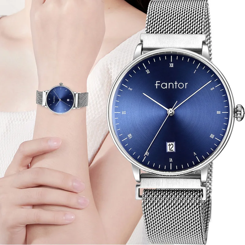 

Fantor Brand Elegant Luxury Women Ladies Magnetic Band Blue Dial Fashion Date Woman Wrist Watch Female