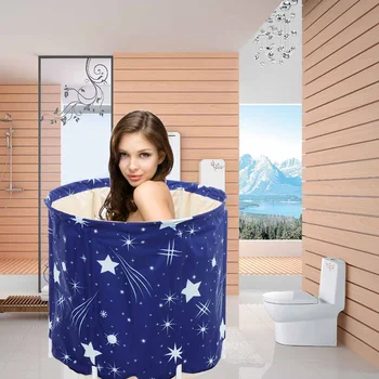 

Portable Foldable Bathtub High quality Thickened Adult Inflatable Bathtub Home Single SPA Massage Pool Plastic Bathing Bucket