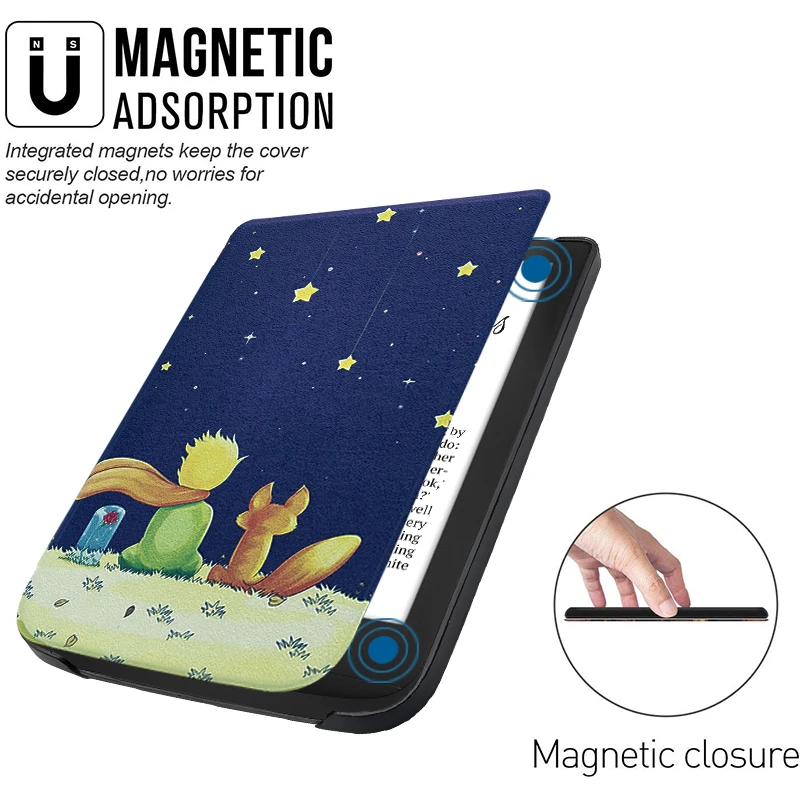 Ultra-thin Hard Case for Pocketbook Touch Lux 4/Touch HD 3/Basic lux 2 Cover fits Pocketbook 632/627/616 with Auto Sleep&Wake