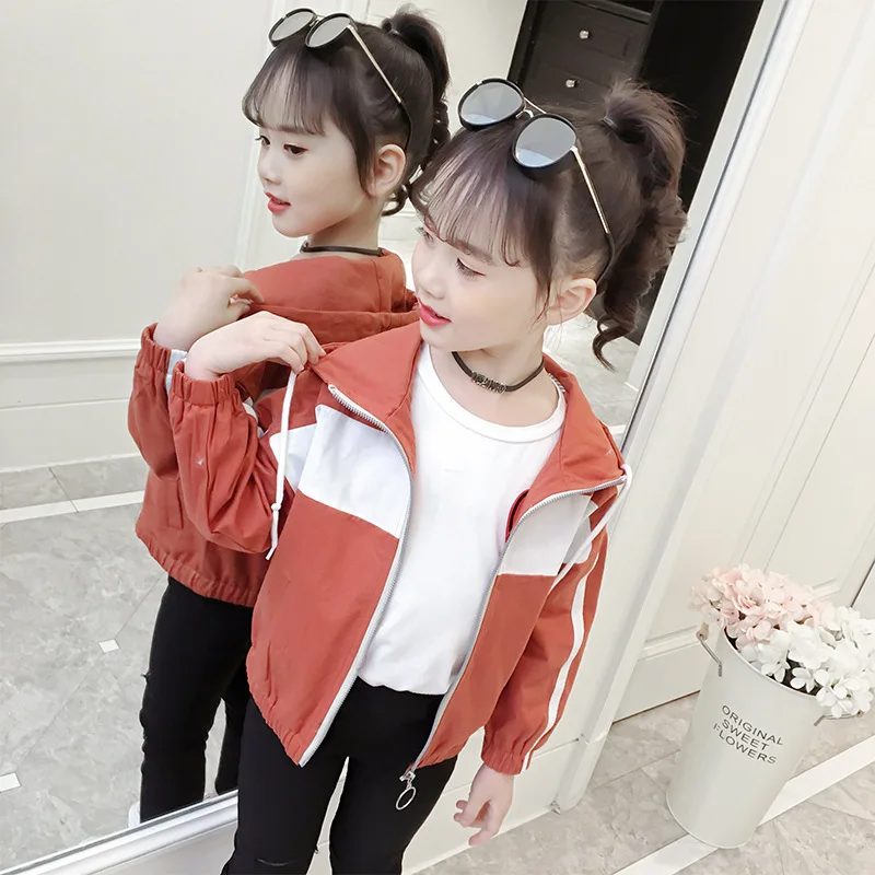 

Girls Spring Clothing Coat 2019 New Style Western Style Children Spring And Autumn Korean-style Big Boy Jacket Fashion Childrens