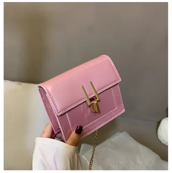 

Korean version of the ins small bag female bag 2020 new lock chain crossbody bag fashion wild multicolor small square bag
