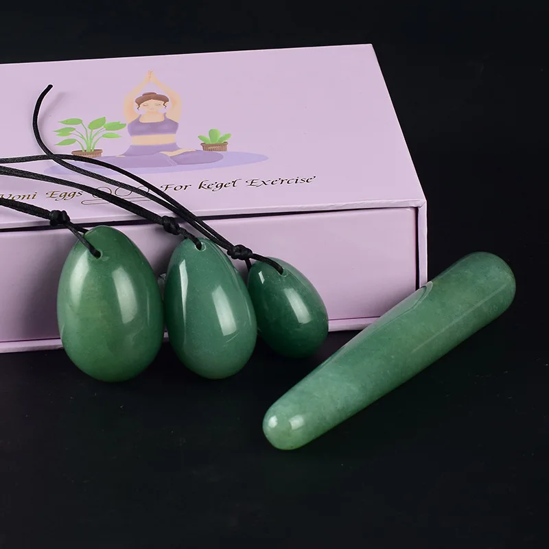 Natural Green Jade Yoni Egg Crystal Stone Eggs Kegel Exercise Vaginal Balls Exerciser Pelvic Quartz Ball | Красота и здоровье