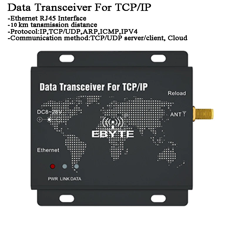 10km Lora беспроводной приемопередатчик данных Ethernet с адаптивной скоростью сети/TCP/UDP