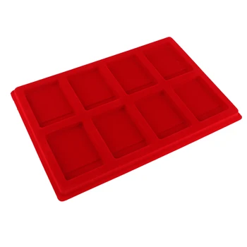 

8 Grid Velvet Frame Coin Storage Case Display Tary for /NGC/PCCB -Red