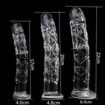 Crystal Glass Dildo Butt Plug Realistic Penis Glass Anal Dildos For Women G-Spot Stimulate Sex Toys Female Masturbators Dilldo 2