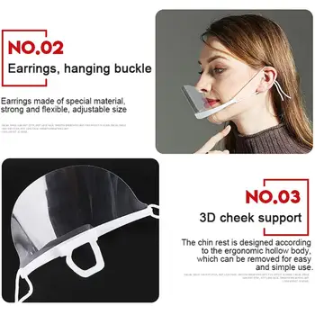

10pc/Box Mask Anti-Fog Transparent Mask For Restaurant And Hotel Waiter Chef Environmental Protection Plastic Anti-Fog Model