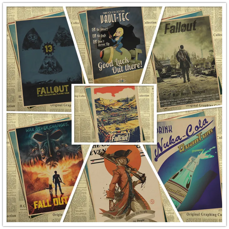 Fallout ВИНТАЖНЫЙ ПЛАКАТ для рисования украшение комнаты наклейка s настенный Декор