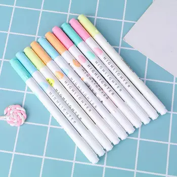 

5Pcs Colorful Candy Color Double-end Highlighters Markers Fluorescent Milkliner Stationery Gift G6DD