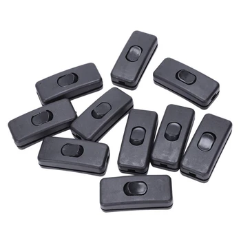 

New-10Pcs AC125V 3A 250V 6A Black ON/OFF In Line Cord Switches for Bedroom