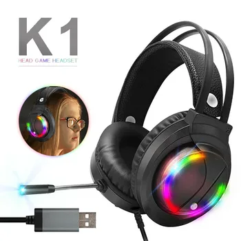 

Gaming Headset Gamer Headphones 7.1 Surround Sound Stereo Earphones USB Microphone LED Light PC Gamer