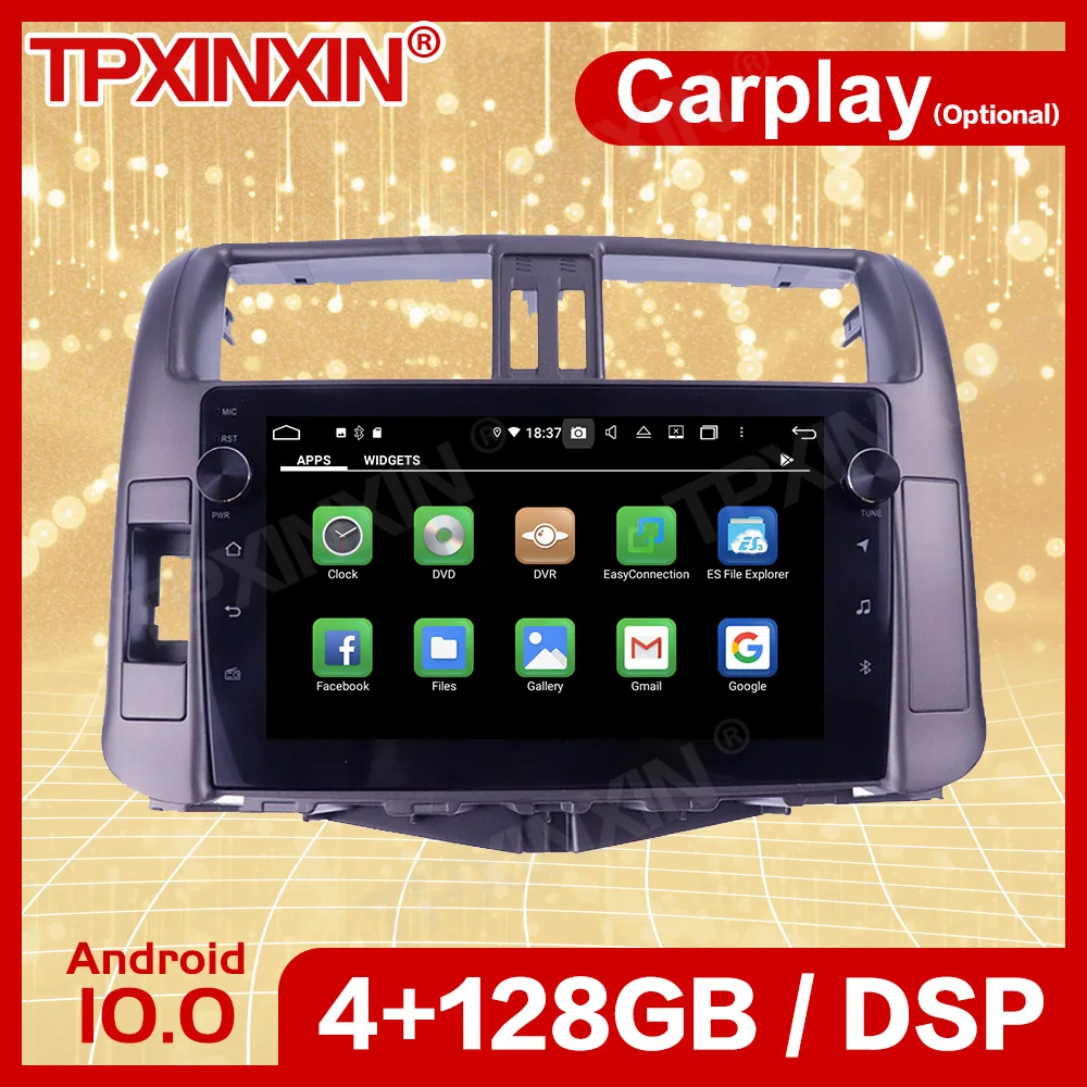 

Беспроводной Carplay 2 Din Автомобильный стереоприемник Android 10 для Toyota PRADO 2010 2011 2012 2013 радио аудио рекордер головное устройство плеер