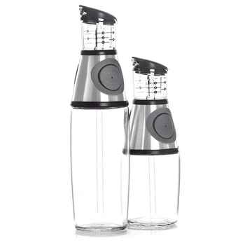 

2Pcs/Set 9/17Oz Olive Oil Dispenser Bottle Set Oil Vinegar Cruet with Drip-Free Spouts Kitchen Gadget