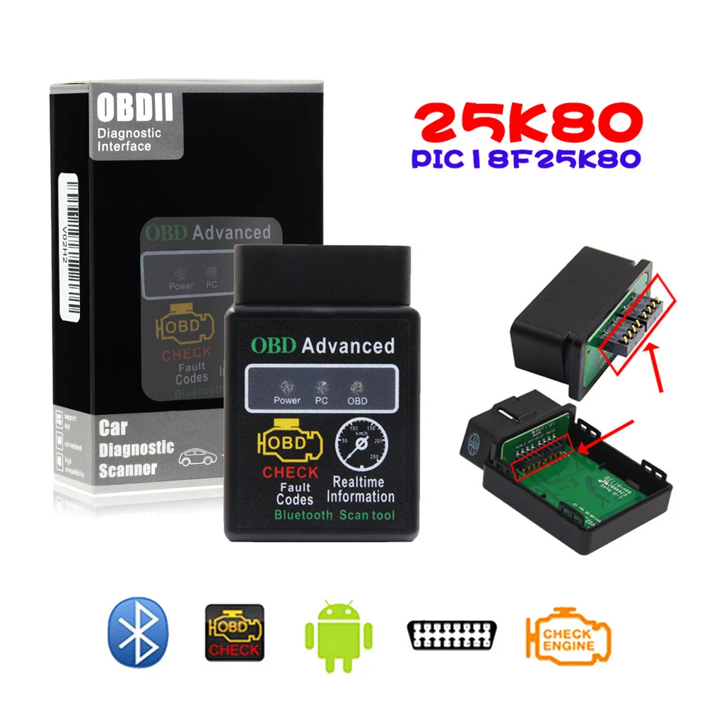Hh obd advanced 25k80 elm327 v1 5 bluetooth for android obd2 scan tool