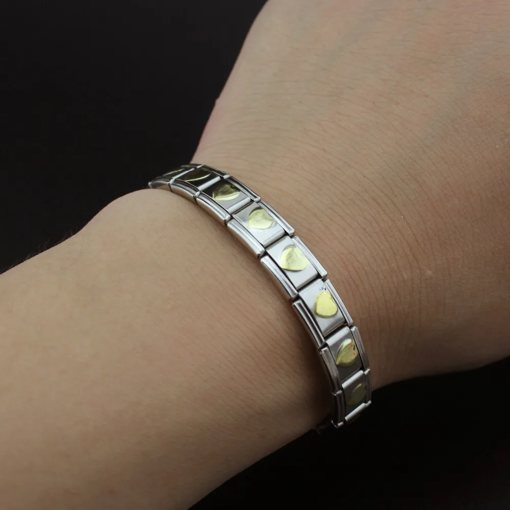 Hapiship Women Man Fashion Style Jewelry Heart Flower Butterfly Cross Dolphins Stainless Steel Elastic Bracelet Bangle ST00