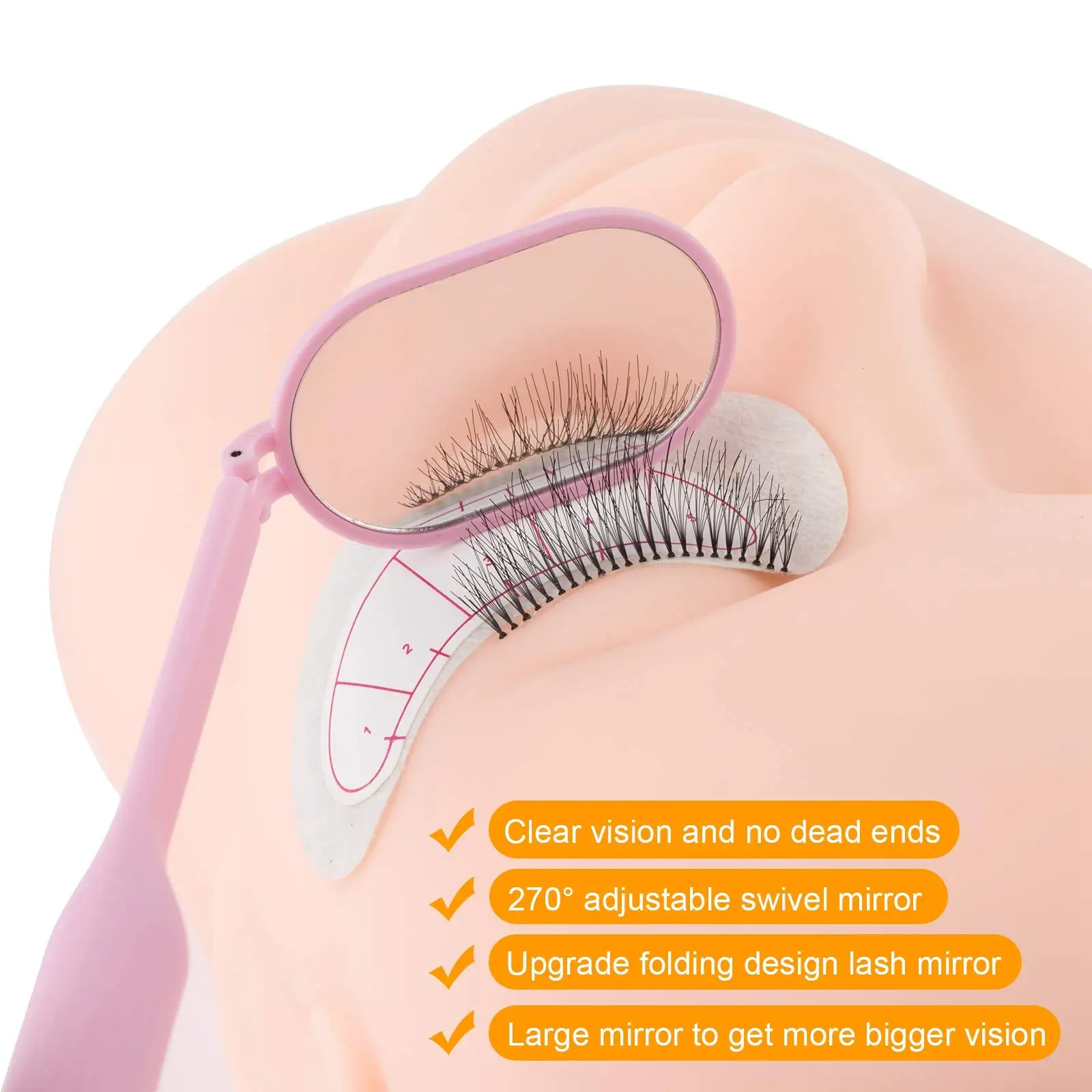 Eyelash Mirror 270 Degree Free Rotation Lash Mirrors Magnifying