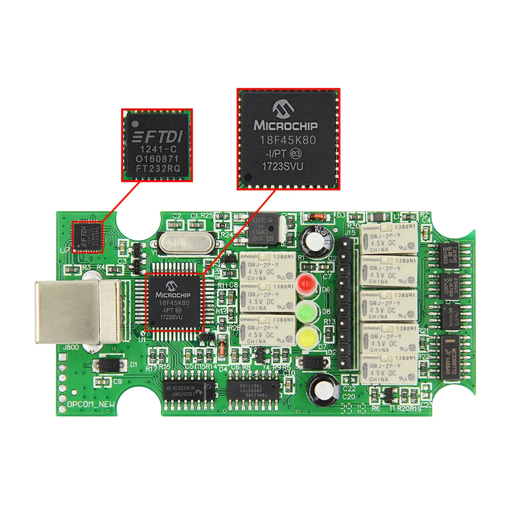 OPCOM V1.99 OBD2 диагностический инструмент для Opel с чипом PIC18f45k80 FT232RQ