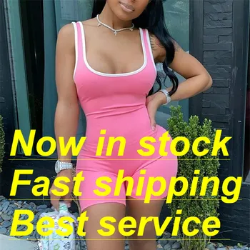 

Women Sleeveless Shorts Jumpsuit Bodycon One Piece Halter Sexy Romper Strap Bodysuit Pajama Workout Yoga Gym Club