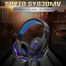 Professional Led Light Gaming Headphones for Computer PS4 Adjustable Bass Stereo PC Gamer Over Ear Wired Headset With Mi