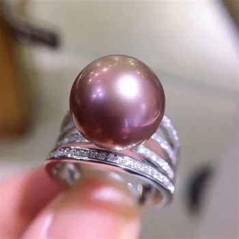 

Trendy style 925 Silver Pearl Ring Finger Ring Adjustable Resizable Ring Findings and Component Jewelry Part Fitting Accessorie